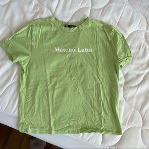 Zara Matcha Latte Graphic T-Shirt